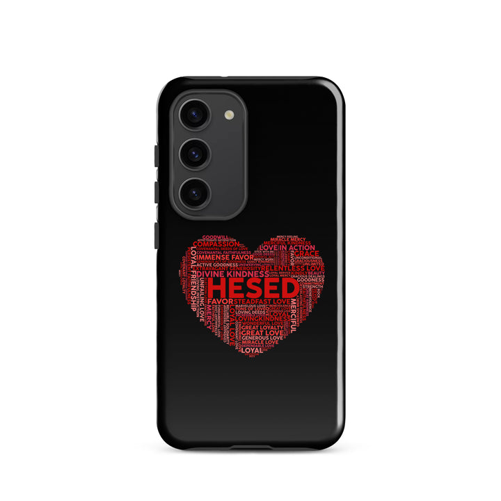 Christian Phone Case Hesed Heart Black for Samsung® Samsung® Phone Cases Glossy Samsung Galaxy S23 