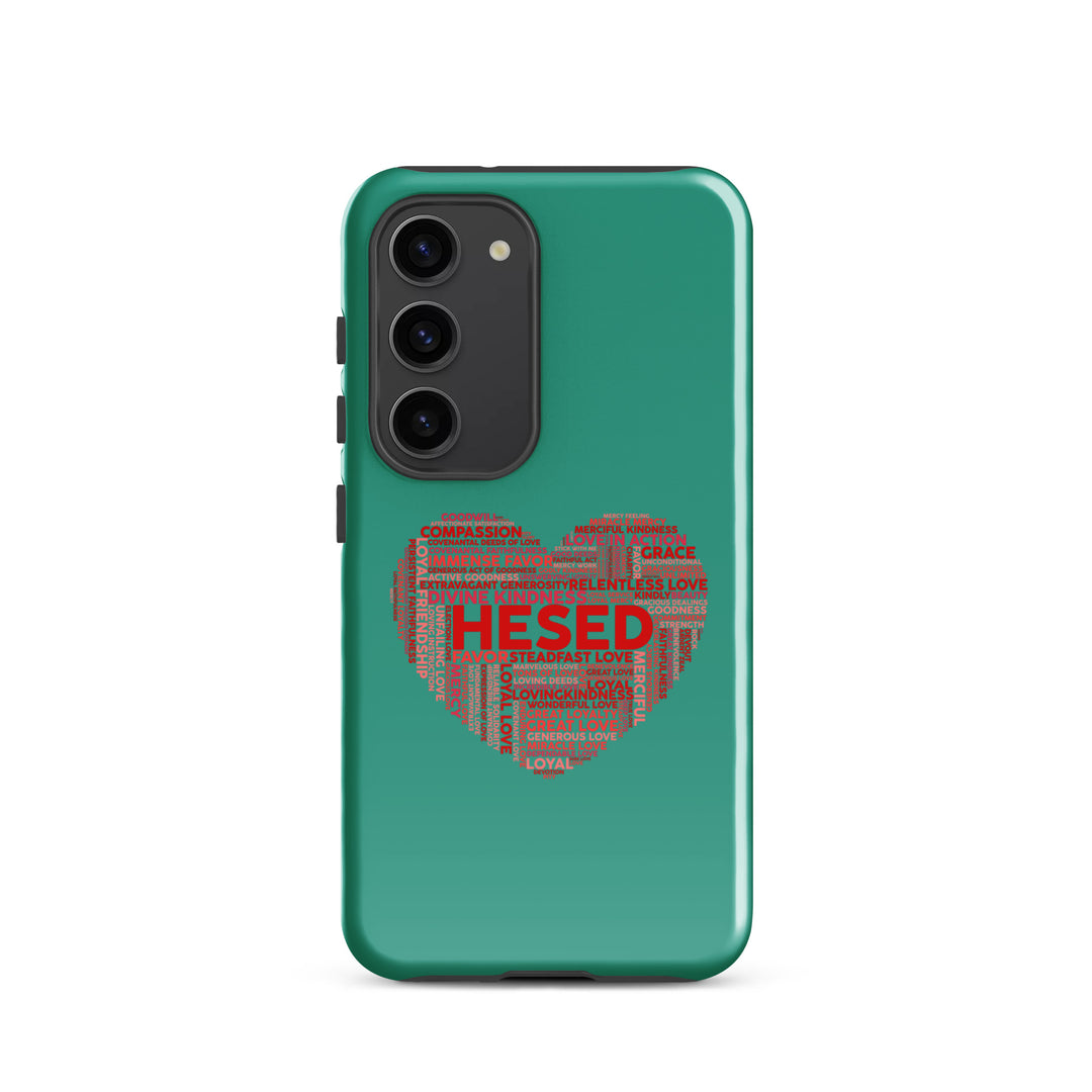 Christian Phone Case Hesed Heart Teal for Samsung® Samsung® Phone Cases Glossy Samsung Galaxy S23 