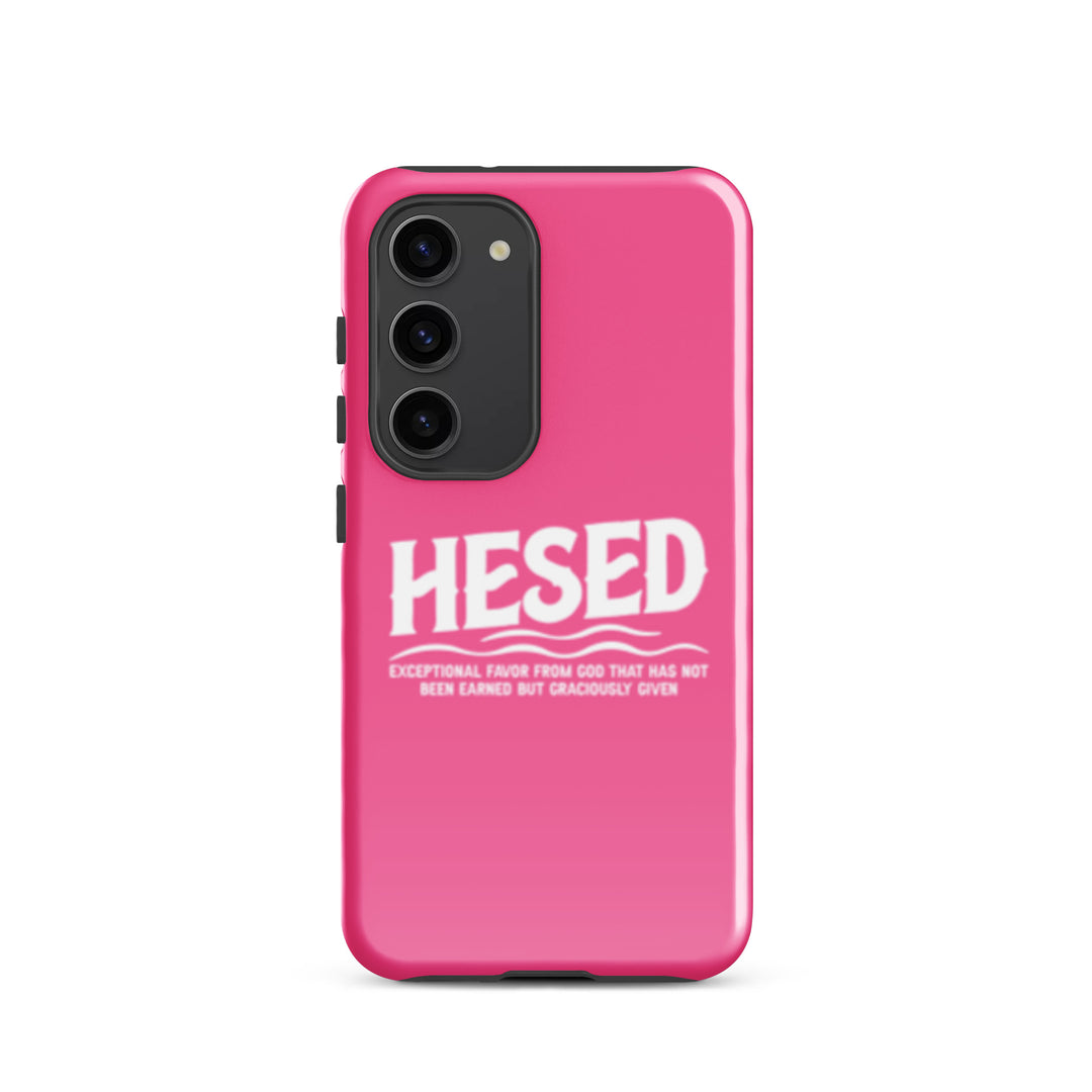 Christian Phone Case Hesed Exceptional Favor Pink for Samsung® Samsung® Phone Cases Glossy Samsung Galaxy S23 