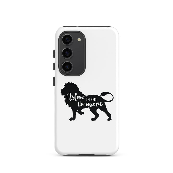 Christian Phone Case Aslan Is On The Move White for Samsung® Samsung® Phone Cases Glossy Samsung Galaxy S23 