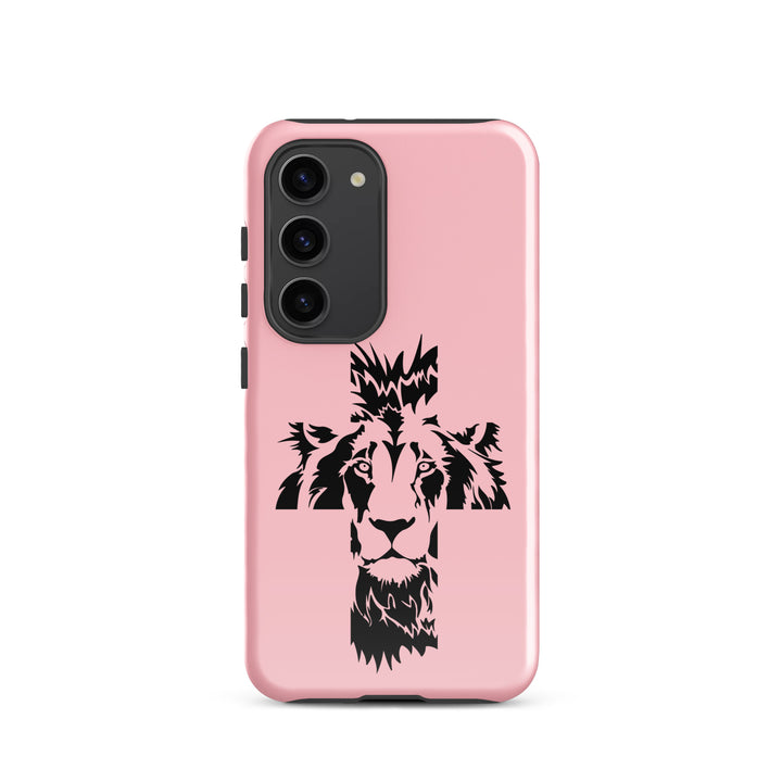 Christian Phone Case Aslan Cross Pink for Samsung® Samsung® Phone Cases Glossy Samsung Galaxy S23 