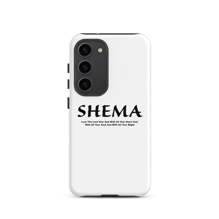 Christian Phone Case Shema Love The Lord White for Samsung® Samsung® Phone Cases Glossy Samsung Galaxy S23 