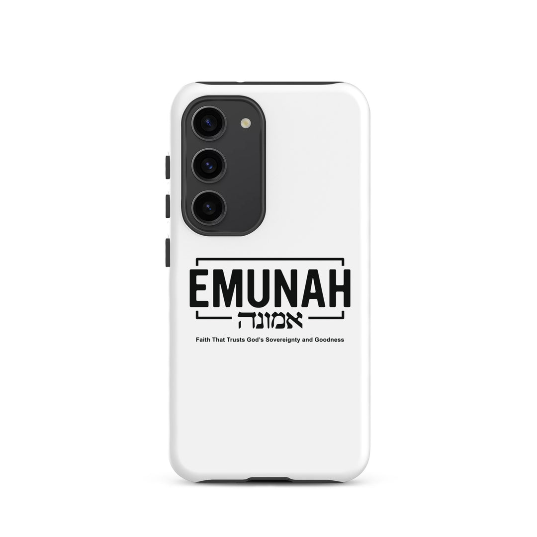 Christian Phone Case Emunah Faith That Trusts White for Samsung® Samsung® Phone Cases Glossy Samsung Galaxy S23 