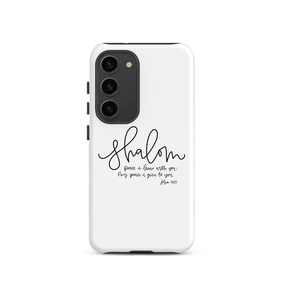 Christian Phone Case Shalom White for Samsung® Samsung® Phone Cases Glossy Samsung Galaxy S23 