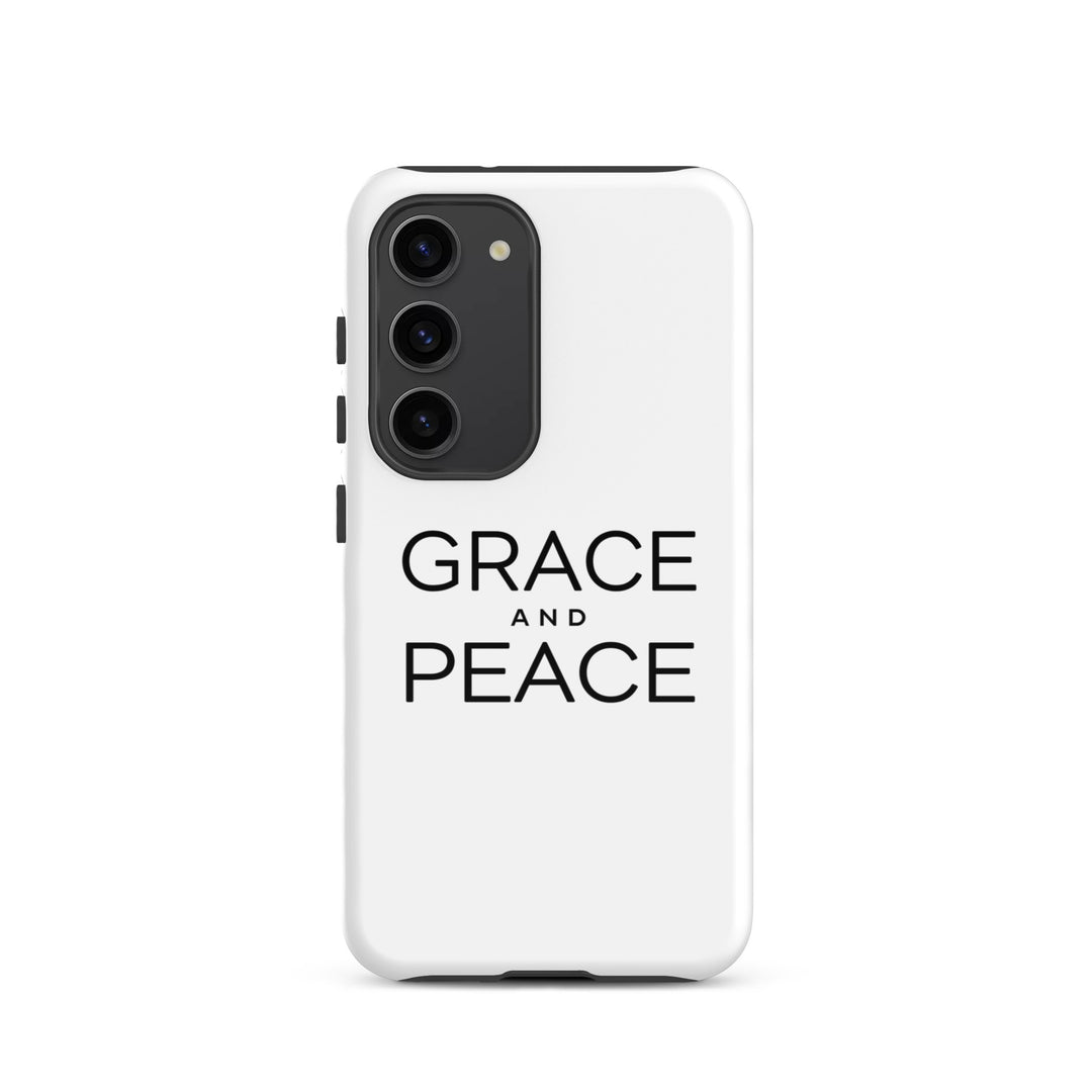 Christian Phone Case Grace and Peace White for Samsung® Samsung® Phone Cases Glossy Samsung Galaxy S23 