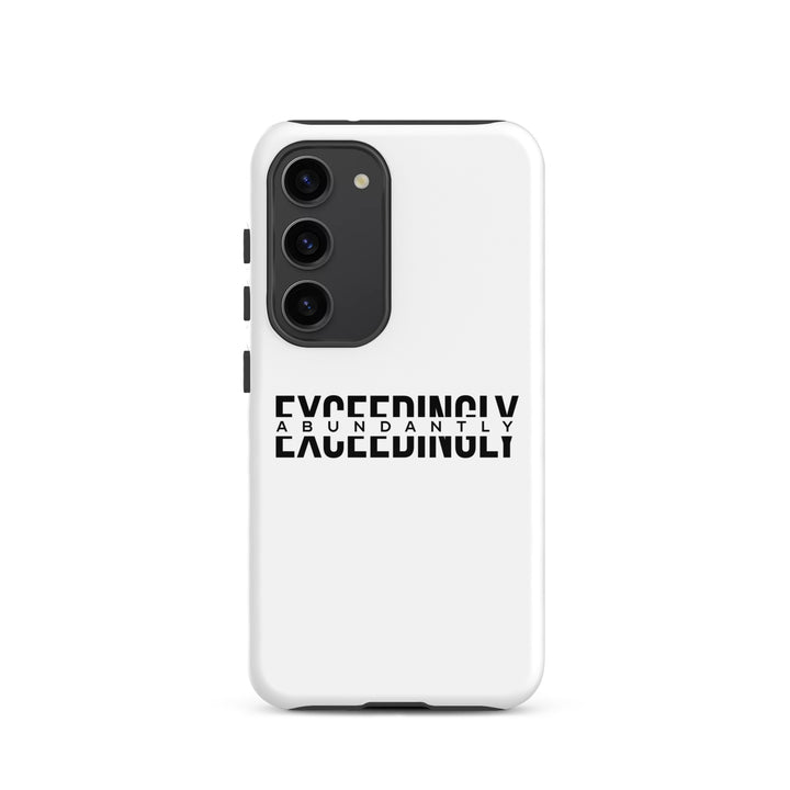 Christian Phone Case Exceedingly Abundantly White for Samsung® Samsung® Phone Cases Glossy Samsung Galaxy S23 