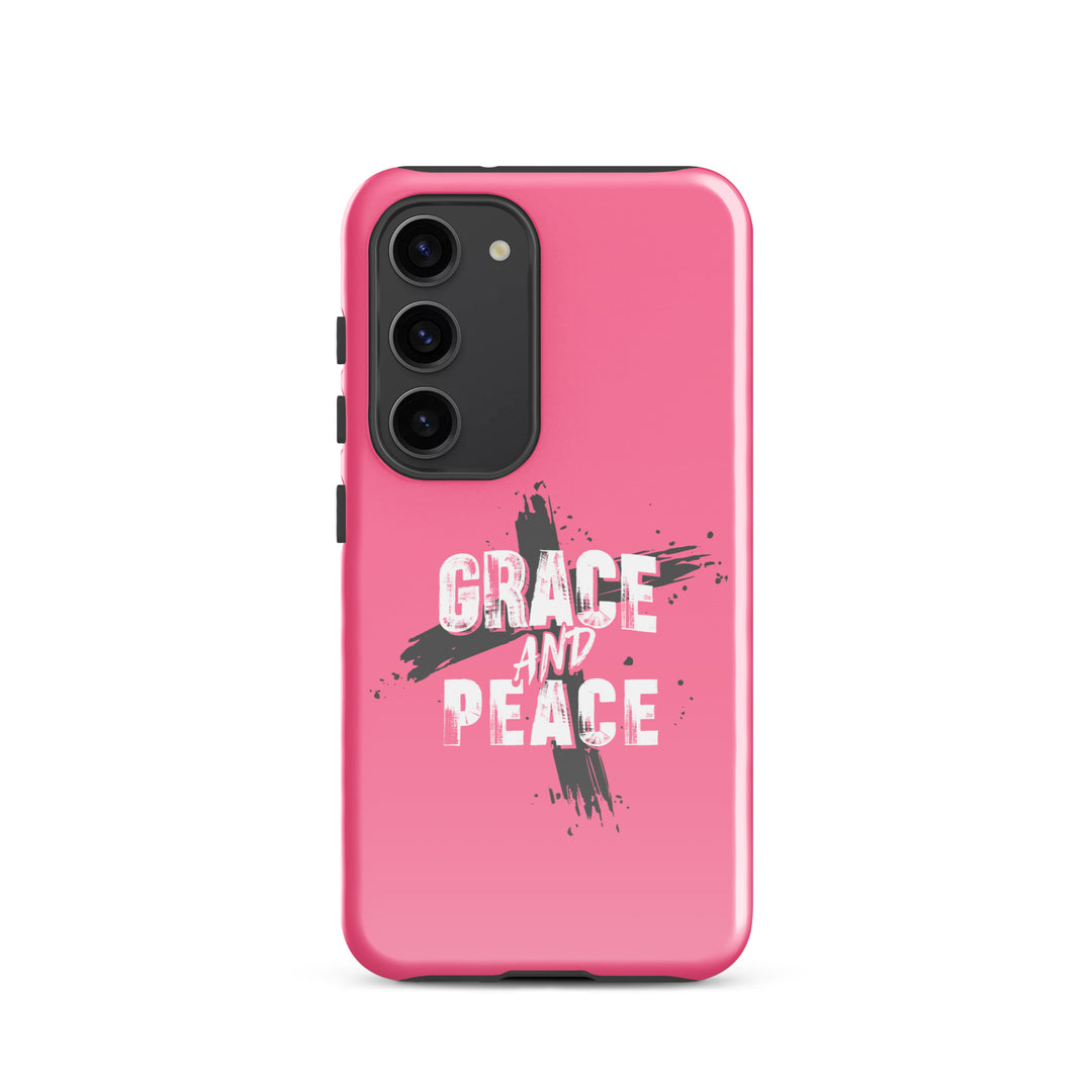 Christian Phone Case Grace and Peace Pink for Samsung® Samsung® Phone Cases Glossy Samsung Galaxy S23 