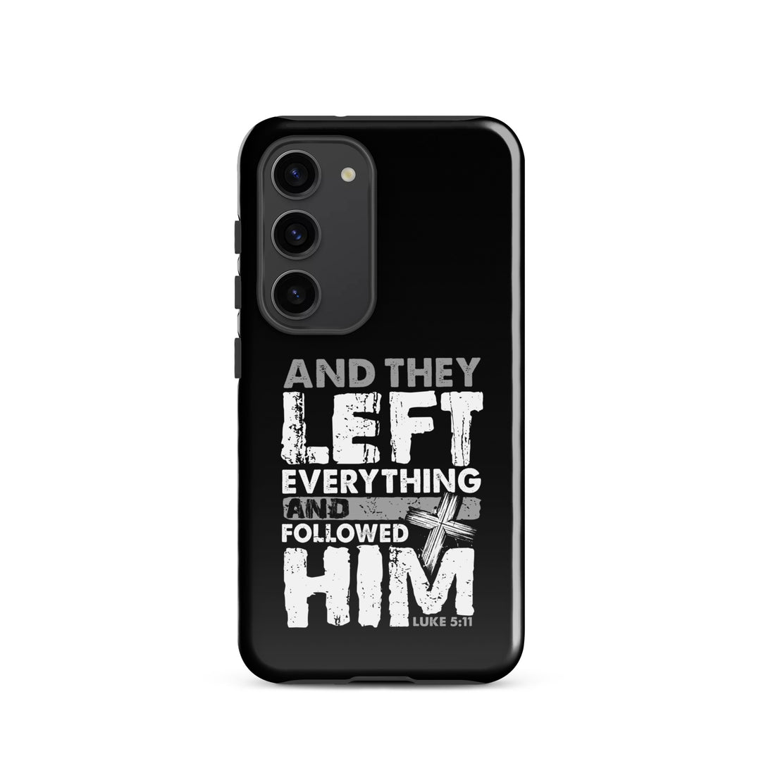 Christian Phone Case Left Everything Cross Black for Samsung® Samsung® Phone Cases Glossy Samsung Galaxy S23 