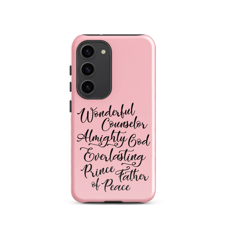 Christian Phone Case Wonderful Counselor Pink for Samsung® Samsung® Phone Cases Glossy Samsung Galaxy S23 