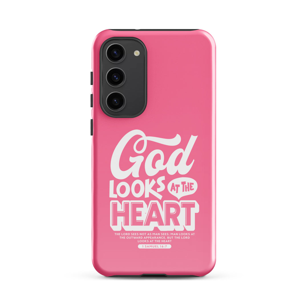 Christian Phone Case God Looks At Heart  for Samsung® Samsung® Phone Cases Glossy Samsung Galaxy S23 Plus 