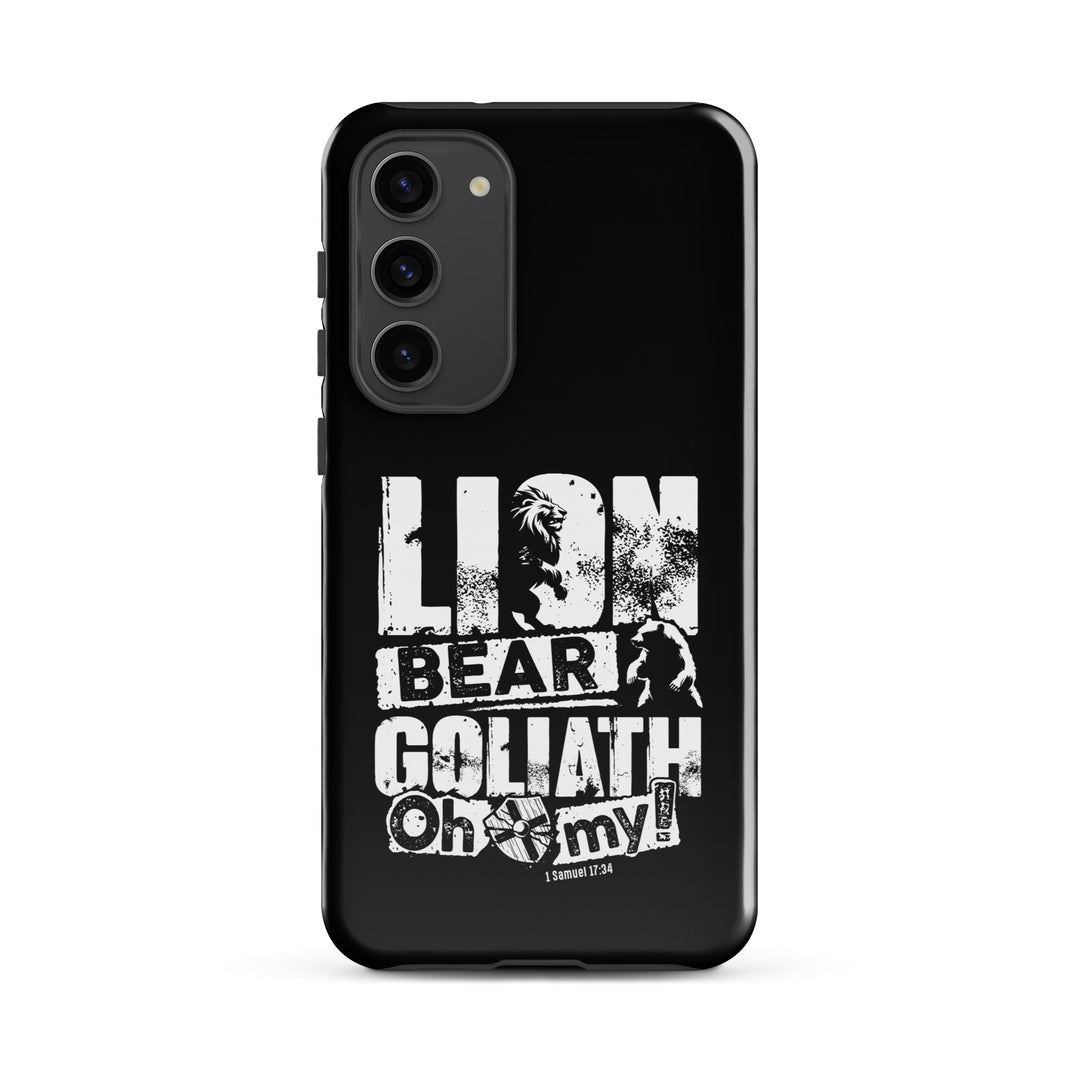 Christian Phone Case Lion Bear Goliath Black for Samsung® Samsung® Phone Cases Glossy Samsung Galaxy S23 Plus 