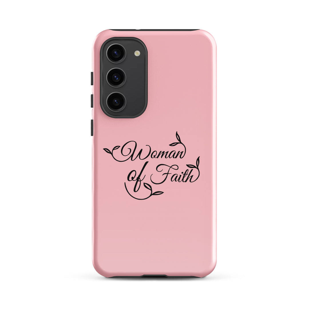 Christian Phone Case Woman of Faith Pink for Samsung® Samsung® Phone Cases Glossy Samsung Galaxy S23 Plus 