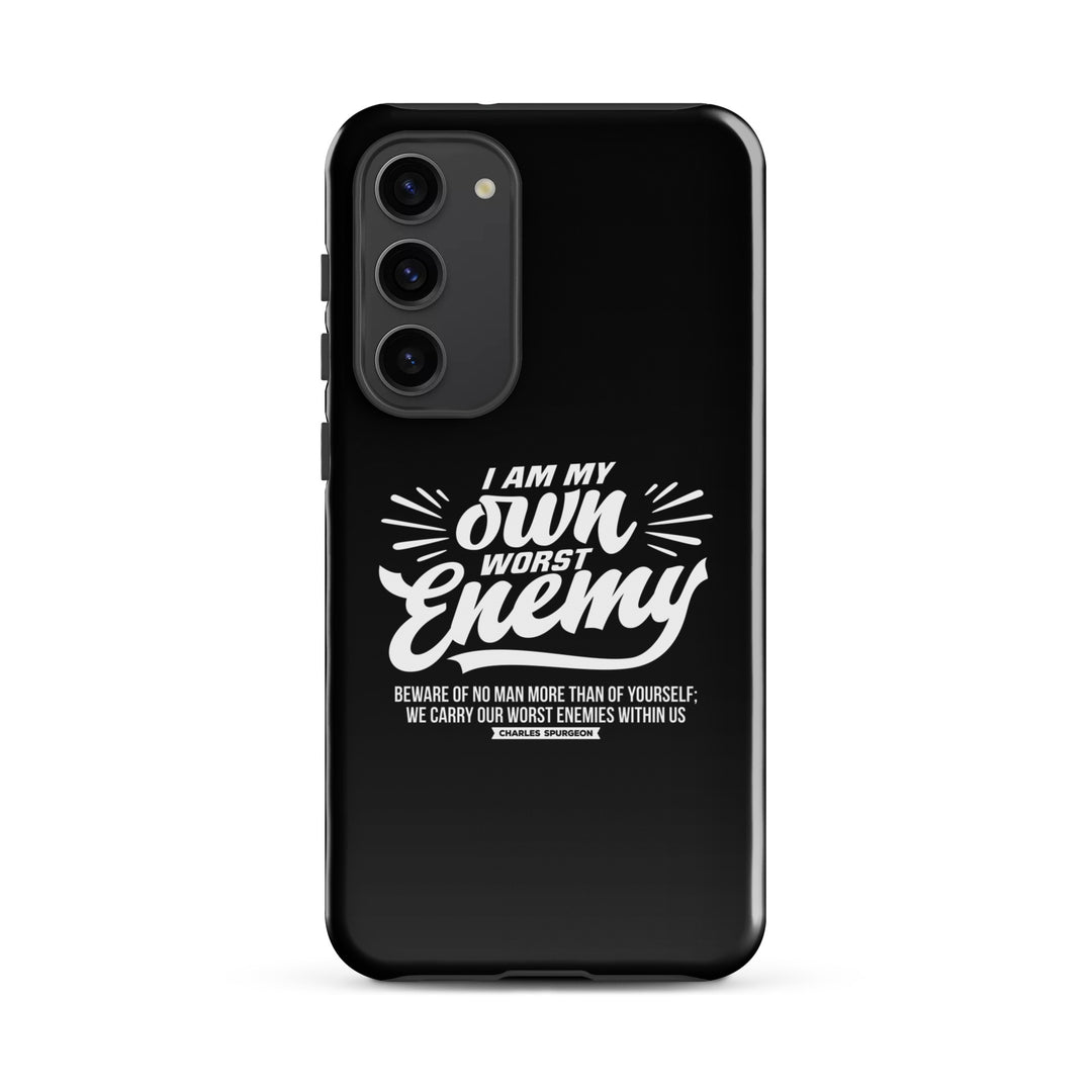 Christian Phone Case Worst Enemy Black for Samsung® Samsung® Phone Cases Glossy Samsung Galaxy S23 Plus 