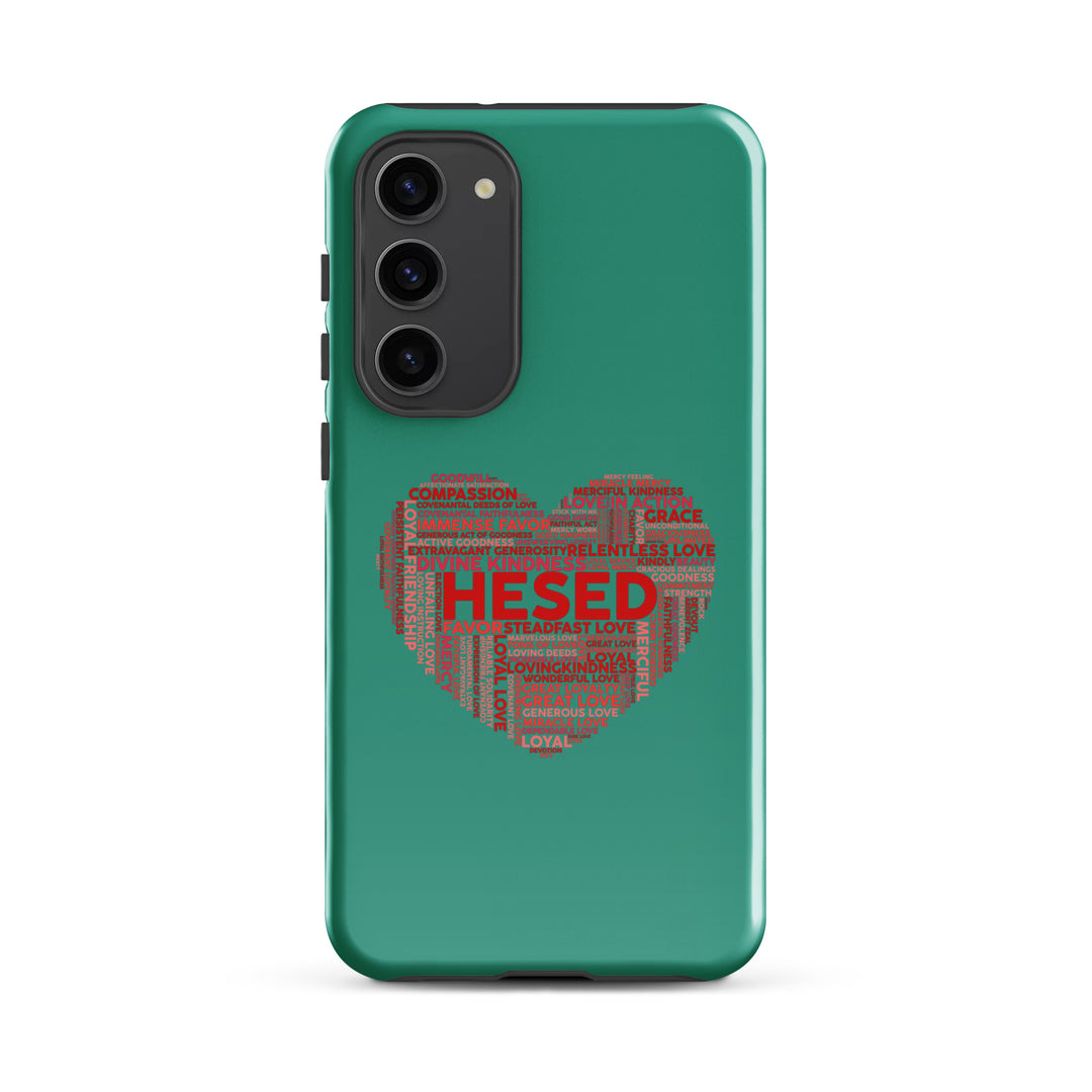 Christian Phone Case Hesed Heart Teal for Samsung® Samsung® Phone Cases Glossy Samsung Galaxy S23 Plus 