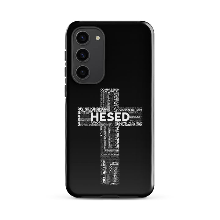 Christian Phone Case Hesed Cross Black for Samsung® Samsung® Phone Cases Glossy Samsung Galaxy S23 Plus 