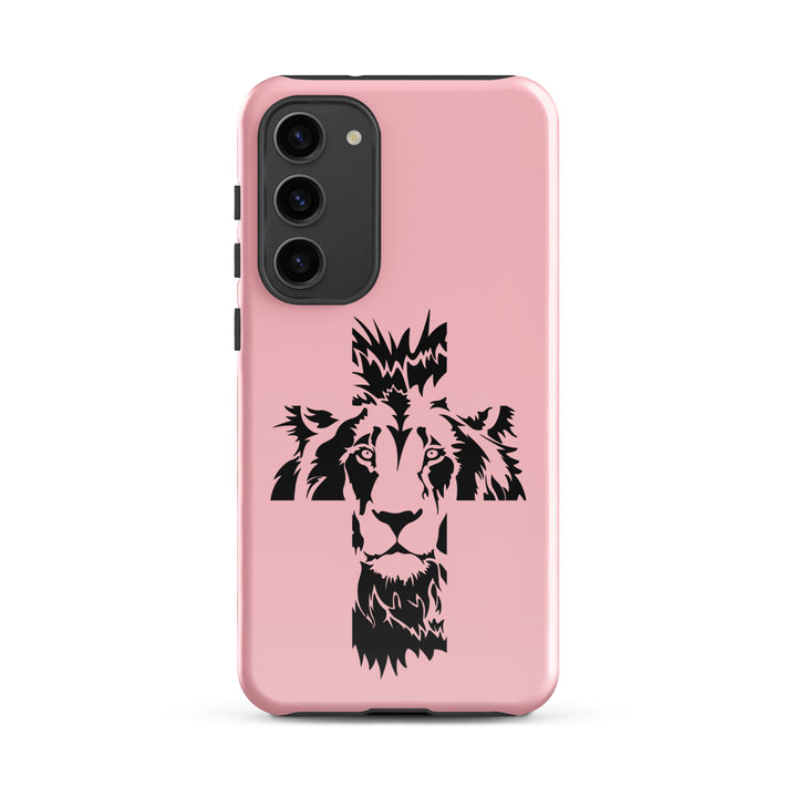 Christian Phone Case Aslan Cross Pink for Samsung® Samsung® Phone Cases Glossy Samsung Galaxy S23 Plus 