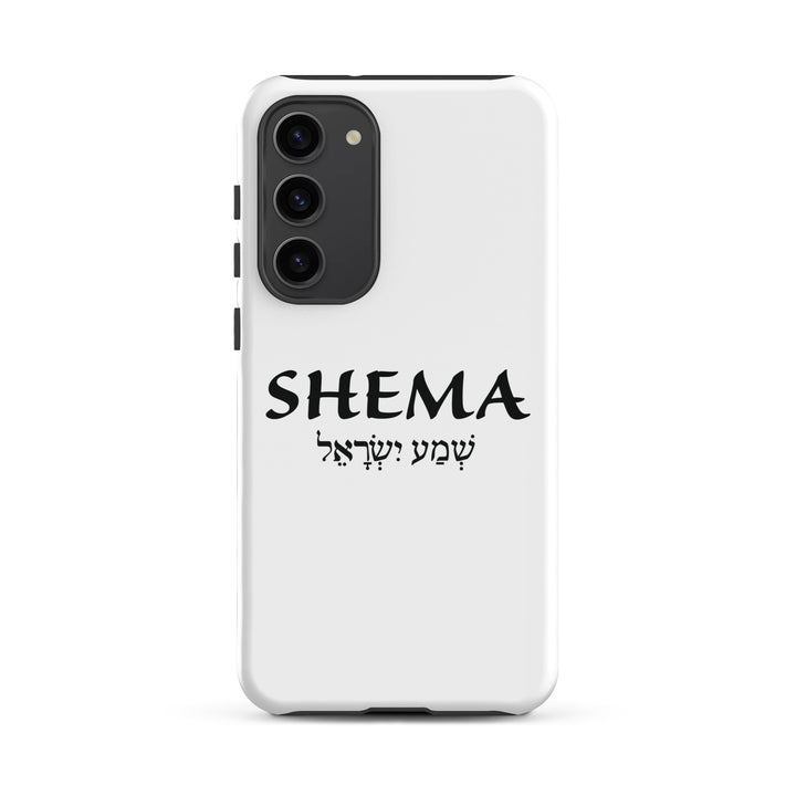 Christian Phone Case Shema Hebrew White for Samsung® Samsung® Phone Cases Glossy Samsung Galaxy S23 Plus 