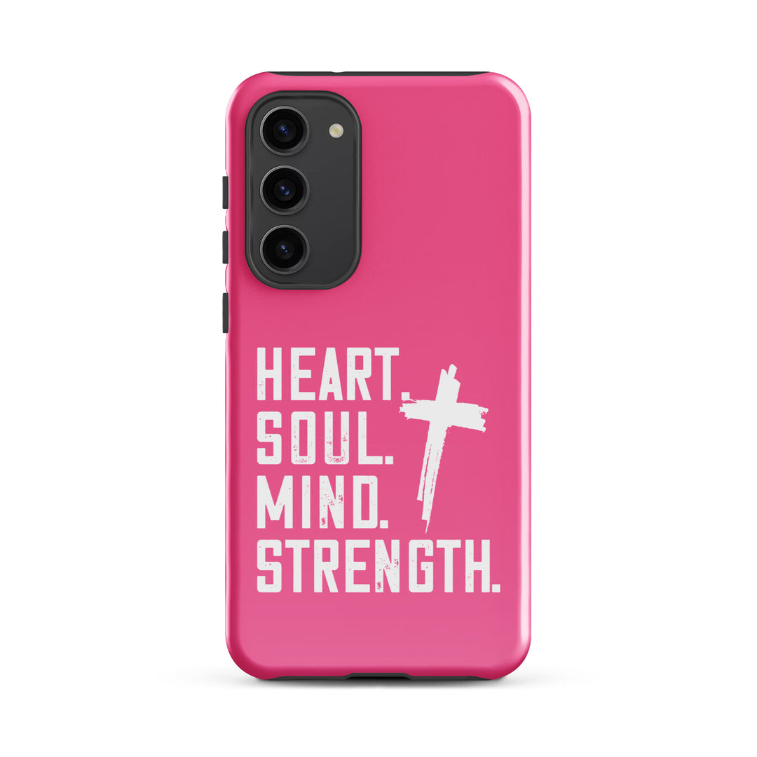 Christian Phone Case Heart Soul Mind Strength Pink for Samsung® Samsung® Phone Cases Glossy Samsung Galaxy S23 Plus 