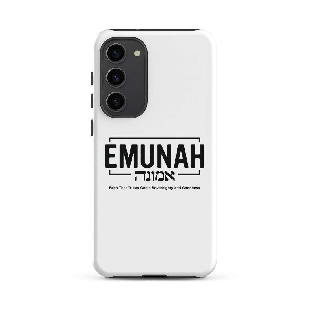 Christian Phone Case Emunah Faith That Trusts White for Samsung® Samsung® Phone Cases Glossy Samsung Galaxy S23 Plus 