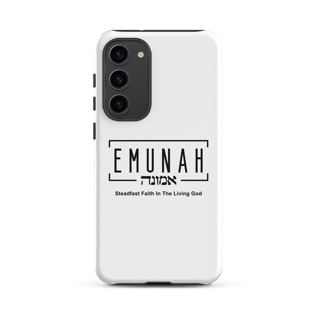 Christian Phone Case Emunah Steadfast Faith White for Samsung® Samsung® Phone Cases Glossy Samsung Galaxy S23 Plus 