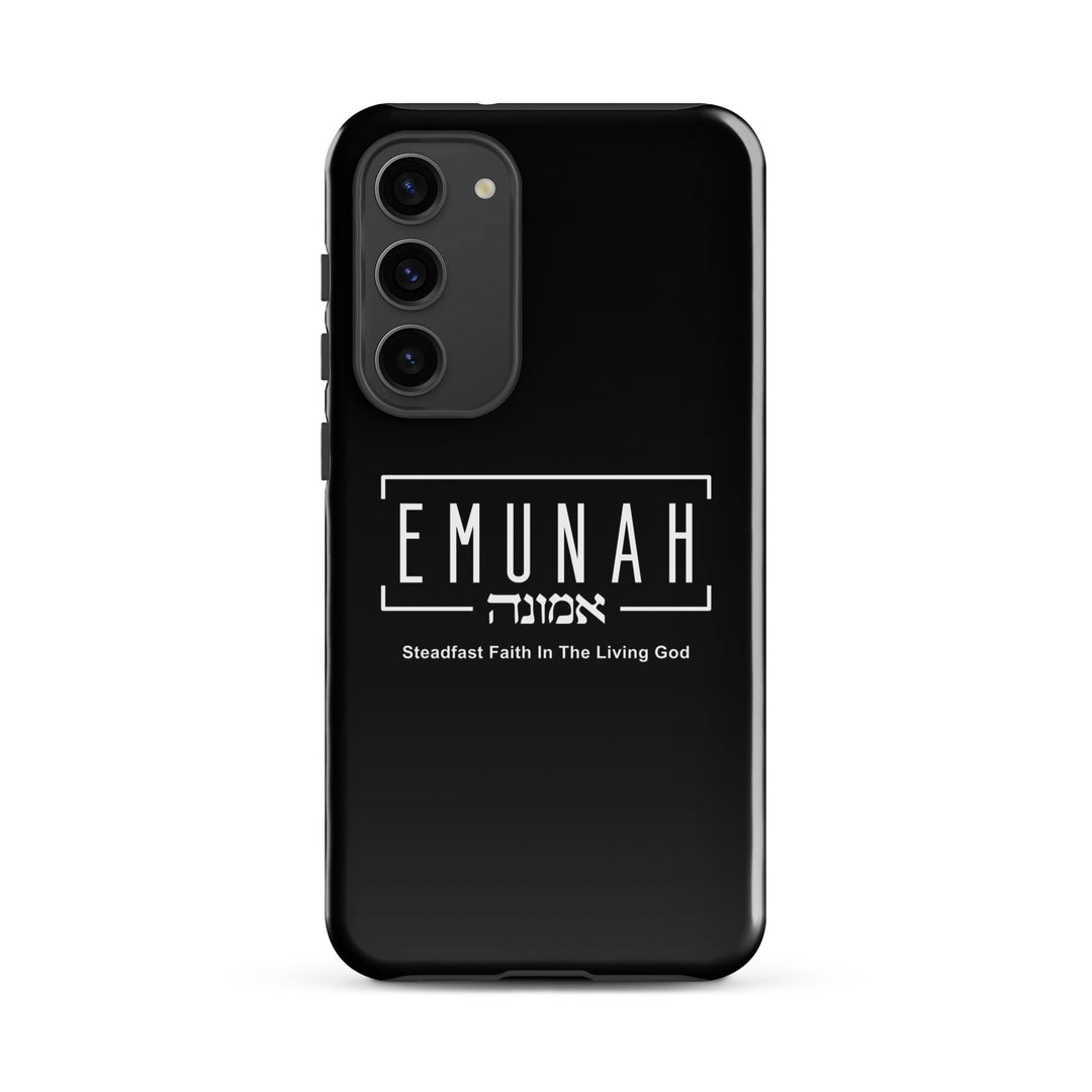 Christian Phone Case Emunah Steadfast Faith Black for Samsung® Samsung® Phone Cases Glossy Samsung Galaxy S23 Plus 