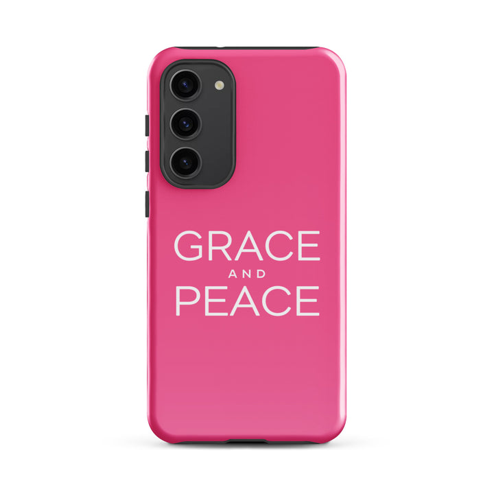 Christian Phone Case Grace and Peace Pink for Samsung® Samsung® Phone Cases Glossy Samsung Galaxy S23 Plus 