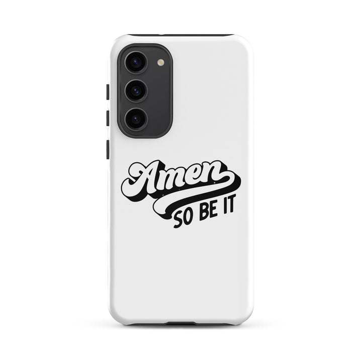 Christian Phone Case Amen So Be It White for Samsung® Samsung® Phone Cases Glossy Samsung Galaxy S23 Plus 