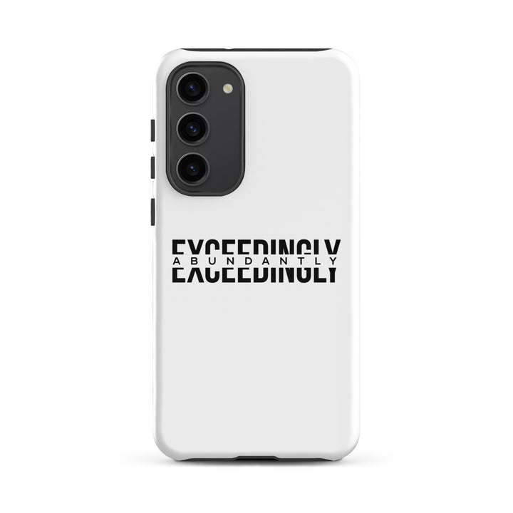 Christian Phone Case Exceedingly Abundantly White for Samsung® Samsung® Phone Cases Glossy Samsung Galaxy S23 Plus 