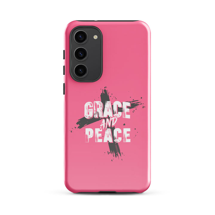 Christian Phone Case Grace and Peace Pink for Samsung® Samsung® Phone Cases Glossy Samsung Galaxy S23 Plus 