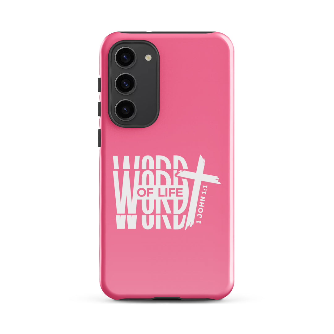 Christian Phone Case Word of Life Cross Pink for Samsung® Samsung® Phone Cases Glossy Samsung Galaxy S23 Plus 