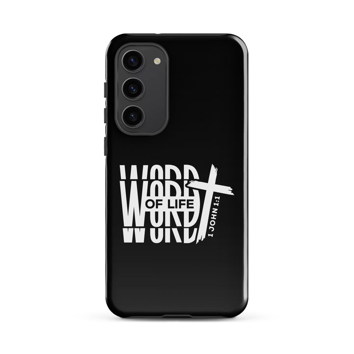 Christian Phone Case Word of Life Cross Black for Samsung® Samsung® Phone Cases Glossy Samsung Galaxy S23 Plus 