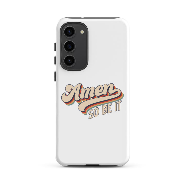 Christian Phone Case Amen So Be It White for Samsung® Samsung® Phone Cases Glossy Samsung Galaxy S23 Plus 