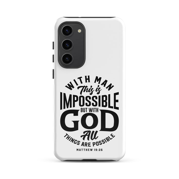 Christian Phone Case All Things Possible White for Samsung® Samsung® Phone Cases Glossy Samsung Galaxy S23 Plus 