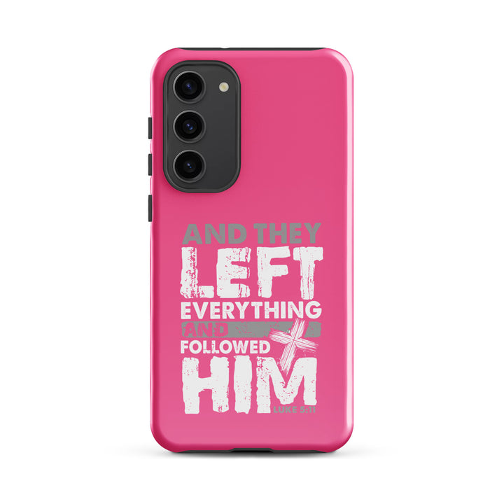 Christian Phone Case Left Everything Cross Pink for Samsung® Samsung® Phone Cases Glossy Samsung Galaxy S23 Plus 