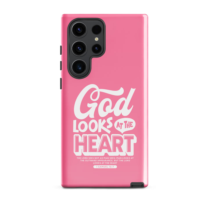 Christian Phone Case God Looks At Heart  for Samsung® Samsung® Phone Cases Glossy Samsung Galaxy S23 Ultra 