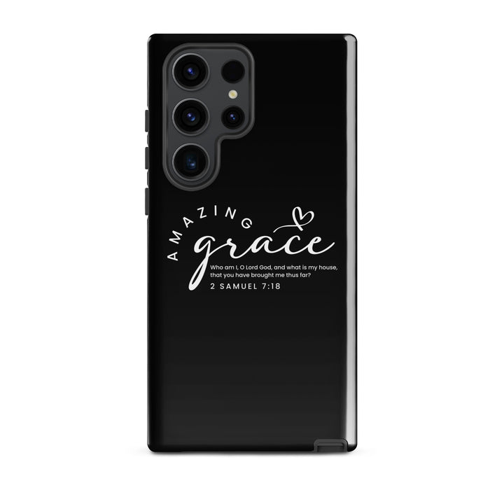 Christian Phone Case Amazing Grace Heart Black for Samsung® Samsung® Phone Cases Glossy Samsung Galaxy S23 Ultra 