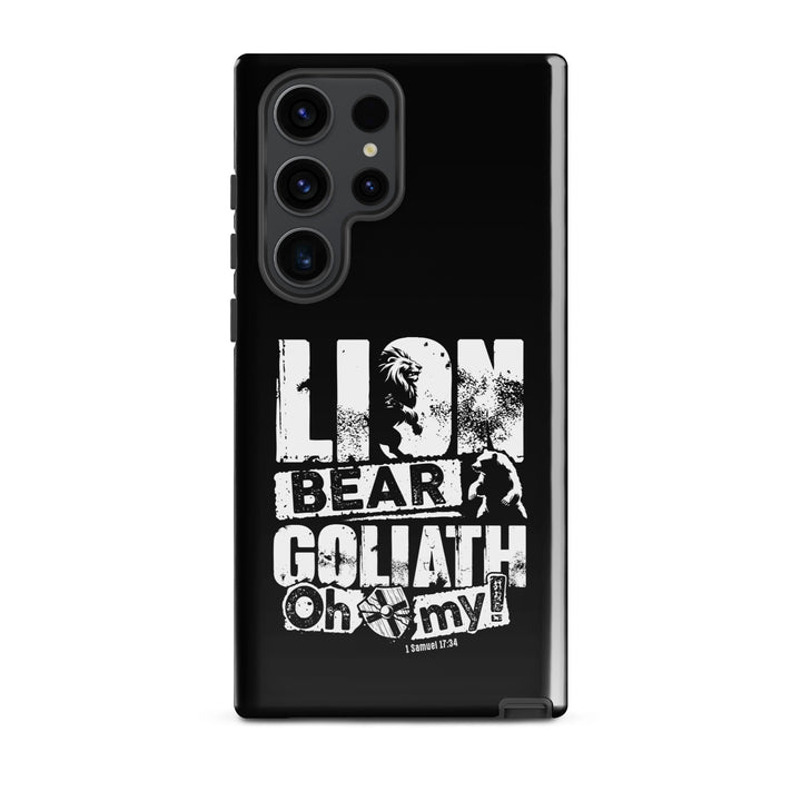 Christian Phone Case Lion Bear Goliath Black for Samsung® Samsung® Phone Cases Glossy Samsung Galaxy S23 Ultra 