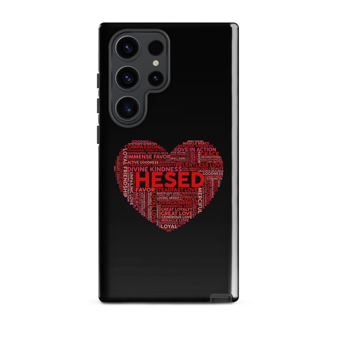 Christian Phone Case Hesed Heart Black for Samsung® Samsung® Phone Cases Glossy Samsung Galaxy S23 Ultra 