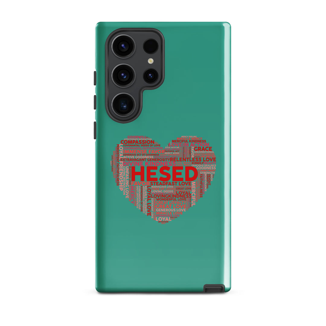 Christian Phone Case Hesed Heart Teal for Samsung® Samsung® Phone Cases Glossy Samsung Galaxy S23 Ultra 