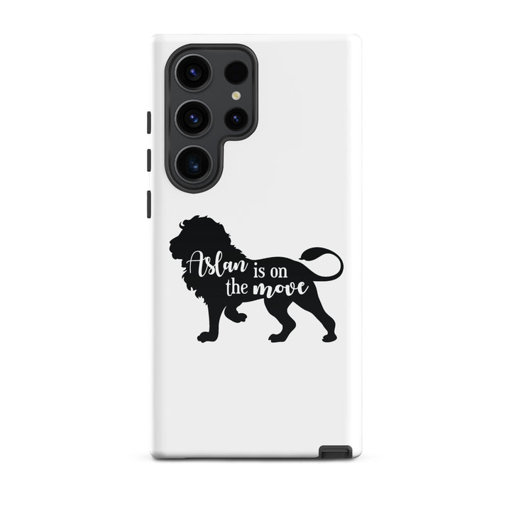 Christian Phone Case Aslan Is On The Move White for Samsung® Samsung® Phone Cases Glossy Samsung Galaxy S23 Ultra 