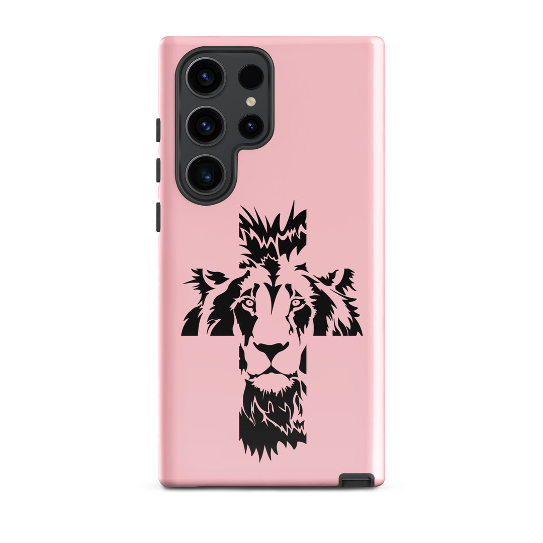 Christian Phone Case Aslan Cross Pink for Samsung® Samsung® Phone Cases Glossy Samsung Galaxy S23 Ultra 