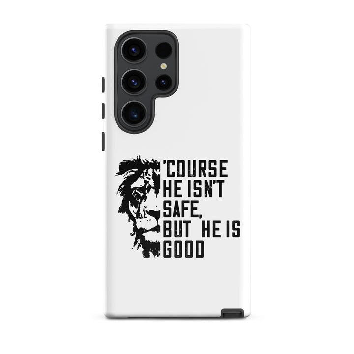 Christian Phone Case 'Course He Isn't Safe White for Samsung® Samsung® Phone Cases Glossy Samsung Galaxy S23 Ultra 