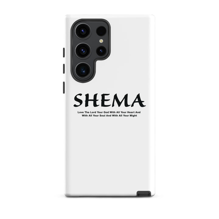 Christian Phone Case Shema Love The Lord White for Samsung® Samsung® Phone Cases Glossy Samsung Galaxy S23 Ultra 