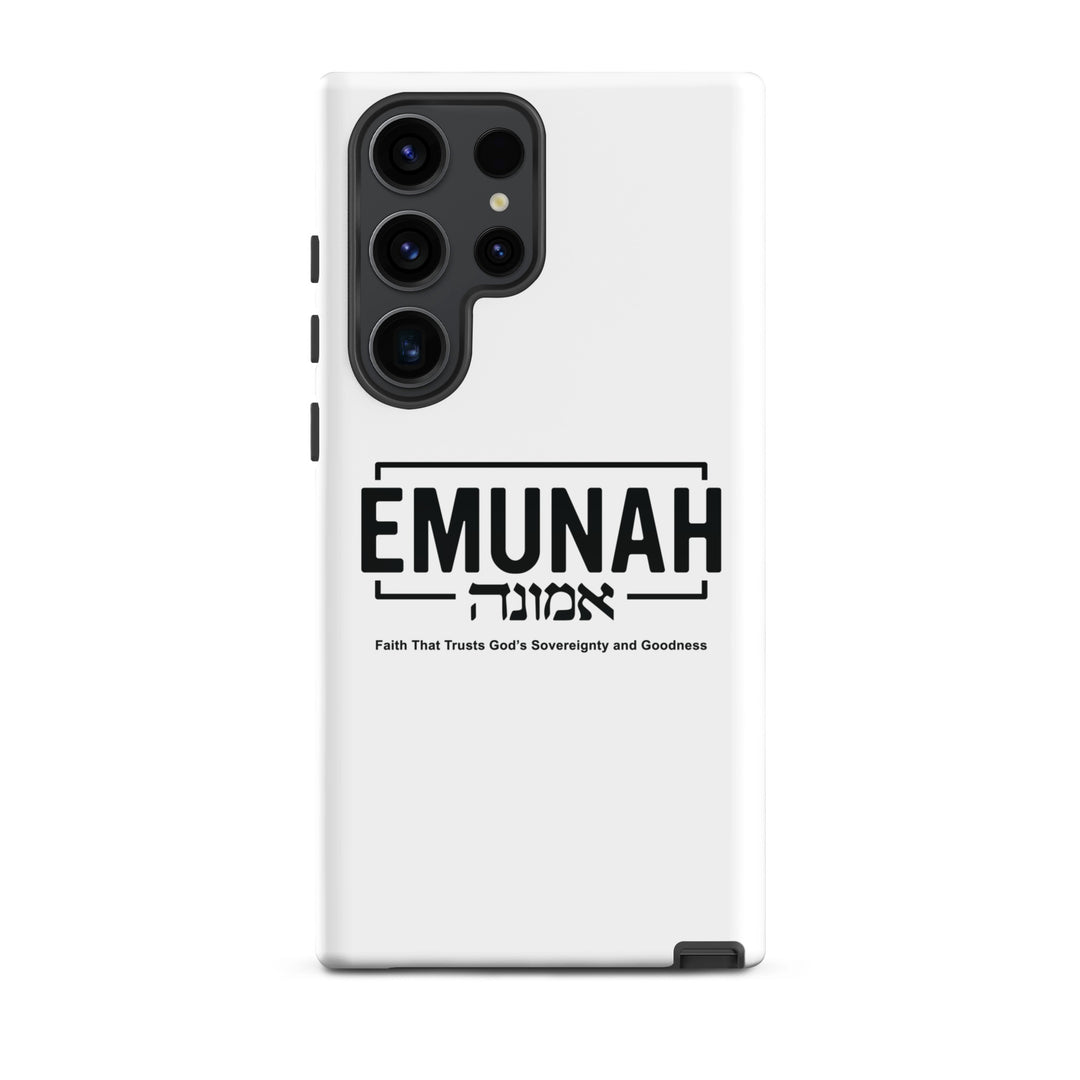 Christian Phone Case Emunah Faith That Trusts White for Samsung® Samsung® Phone Cases Glossy Samsung Galaxy S23 Ultra 