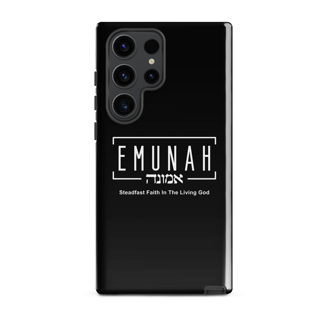 Christian Phone Case Emunah Steadfast Faith Black for Samsung® Samsung® Phone Cases Glossy Samsung Galaxy S23 Ultra 