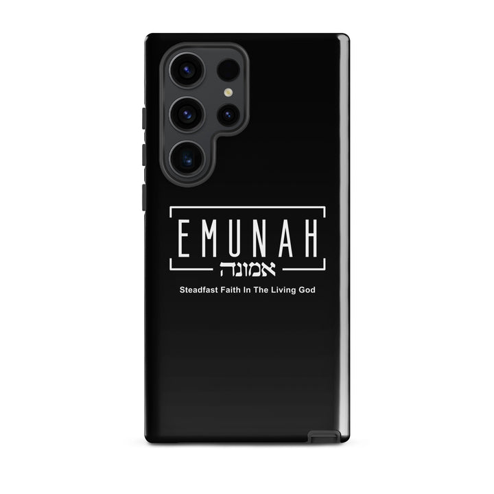 Christian Phone Case Emunah Steadfast Faith Black for Samsung® Samsung® Phone Cases Glossy Samsung Galaxy S23 Ultra 