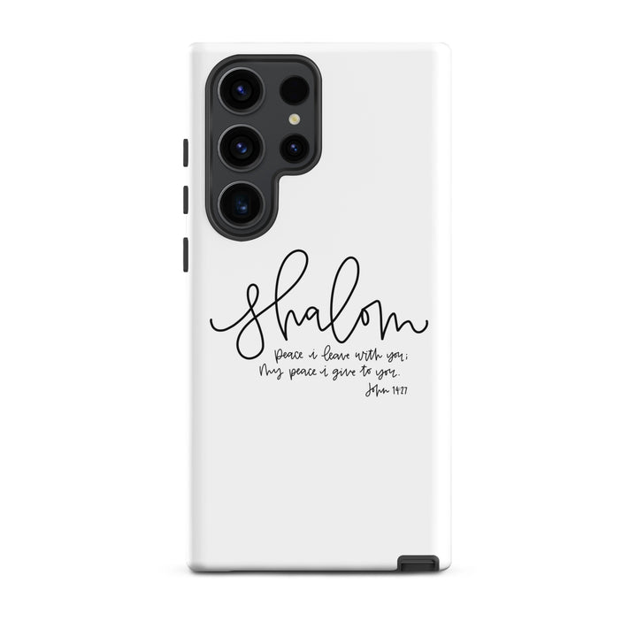 Christian Phone Case Shalom White for Samsung® Samsung® Phone Cases Glossy Samsung Galaxy S23 Ultra 