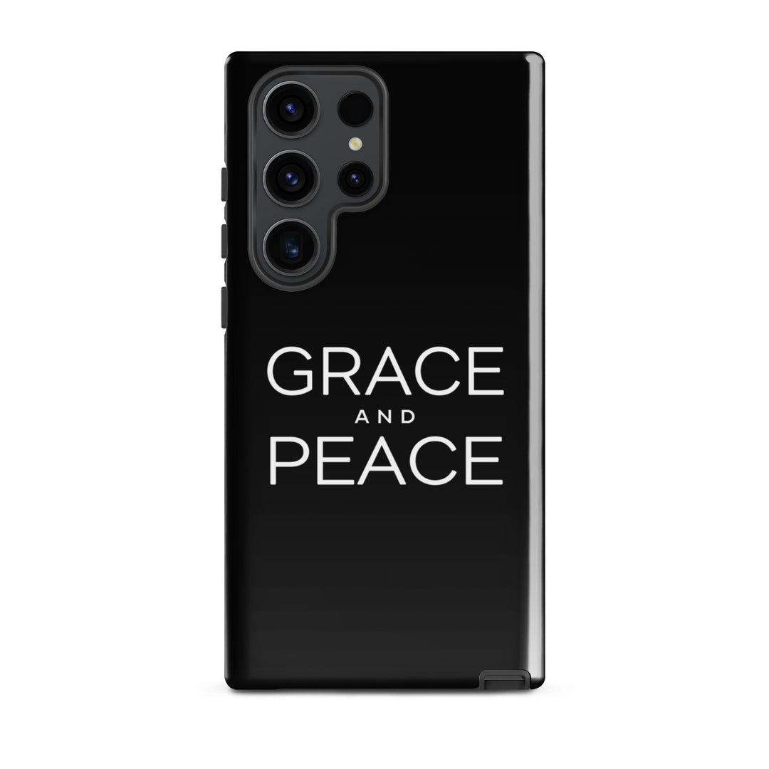 Christian Phone Case Grace and Peace Black for Samsung® Samsung® Phone Cases Glossy Samsung Galaxy S23 Ultra 