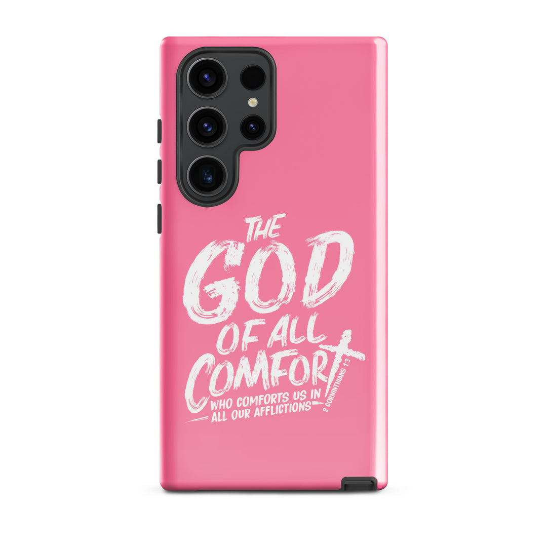 Christian Phone Case God of All Comfort Pink for Samsung® Samsung® Phone Cases Glossy Samsung Galaxy S23 Ultra 