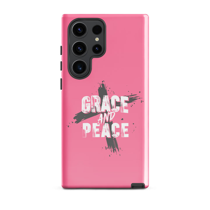 Christian Phone Case Grace and Peace Pink for Samsung® Samsung® Phone Cases Glossy Samsung Galaxy S23 Ultra 